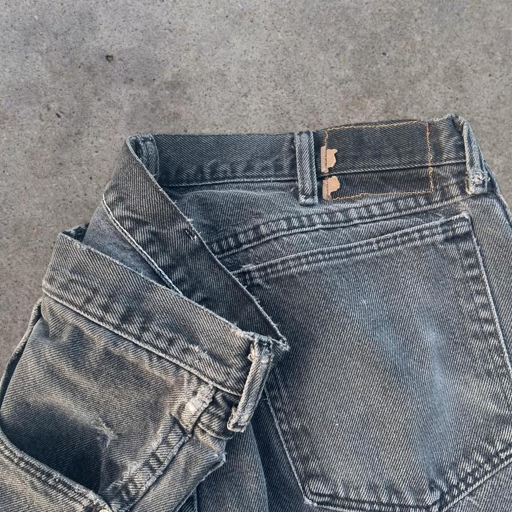 Vintage Wrangler Black Faded Distressed Denim Jeans Skater Mens 35x28 Y2K 2000s‎ - Picture 8 of 8